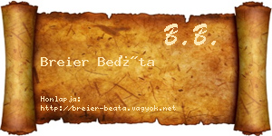 Breier Beáta névjegykártya