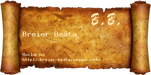 Breier Beáta névjegykártya